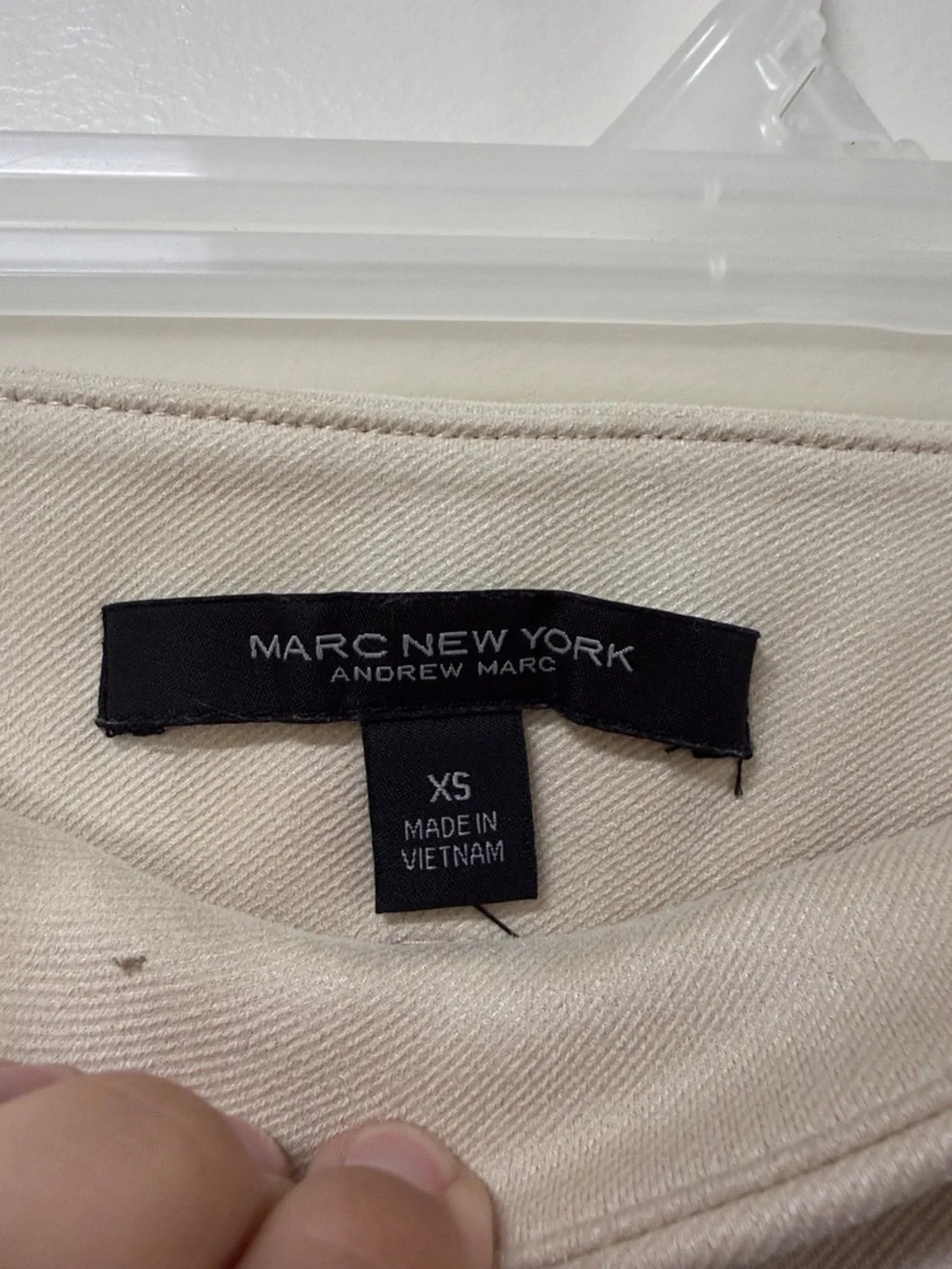 Mid-Rise Beige Button-Front Pencil Skirt with Self-Tie Detail - Picture 2 of 5